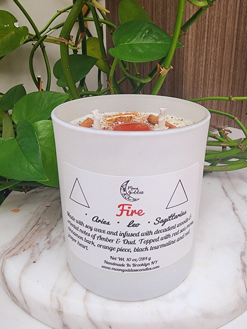 Fire Sign Candle | Zodiac Candle | Element Candle | Aries | Leo | Sagittarius